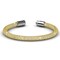 Matashi 7" 18K Gold Plated Mesh Bangle Bracelet with Magnetic Clasp and fine Crystals by